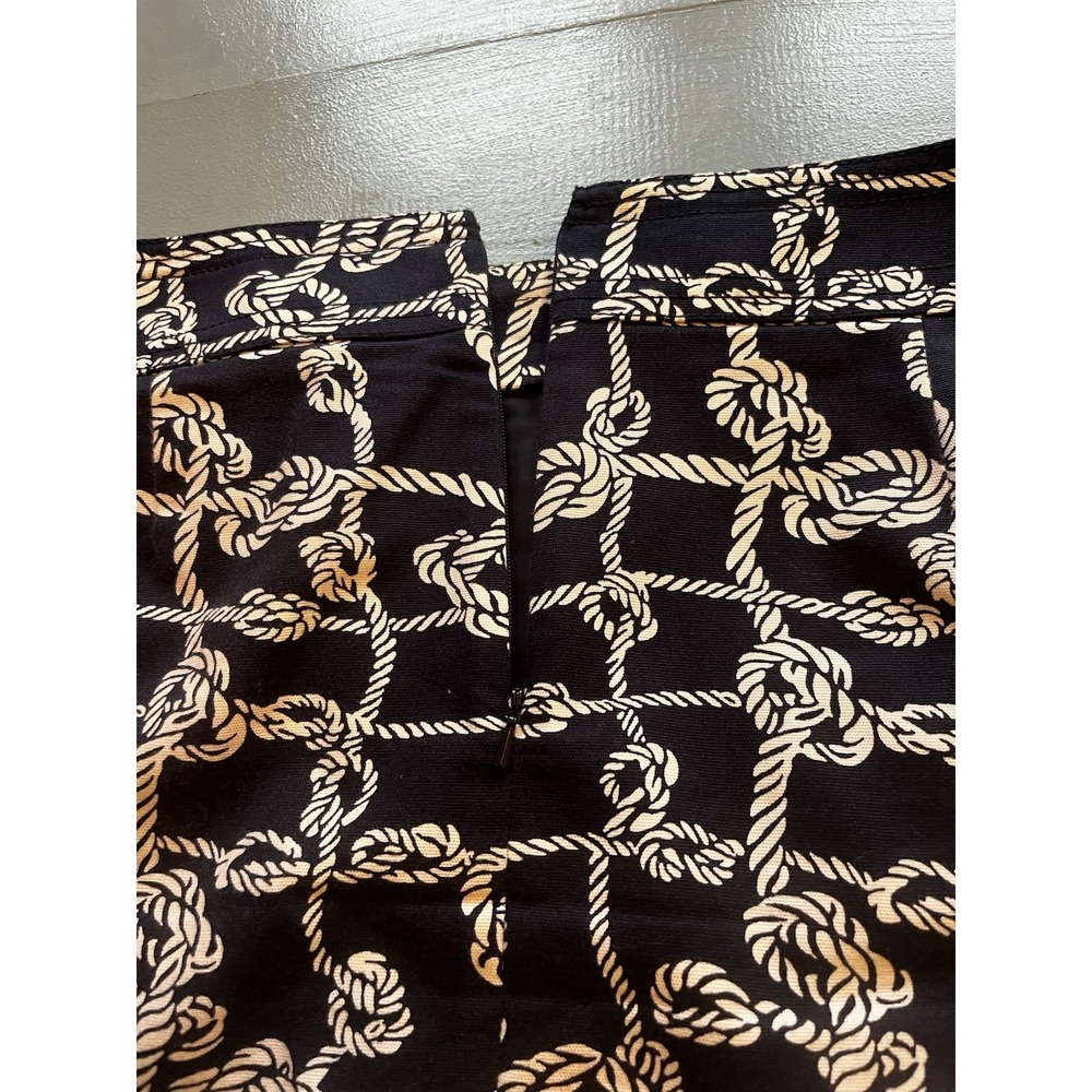 Talbots Petites Rope Print Mini Skirt Women's Size 14P Navy White Nautical - Picture 2 of 5